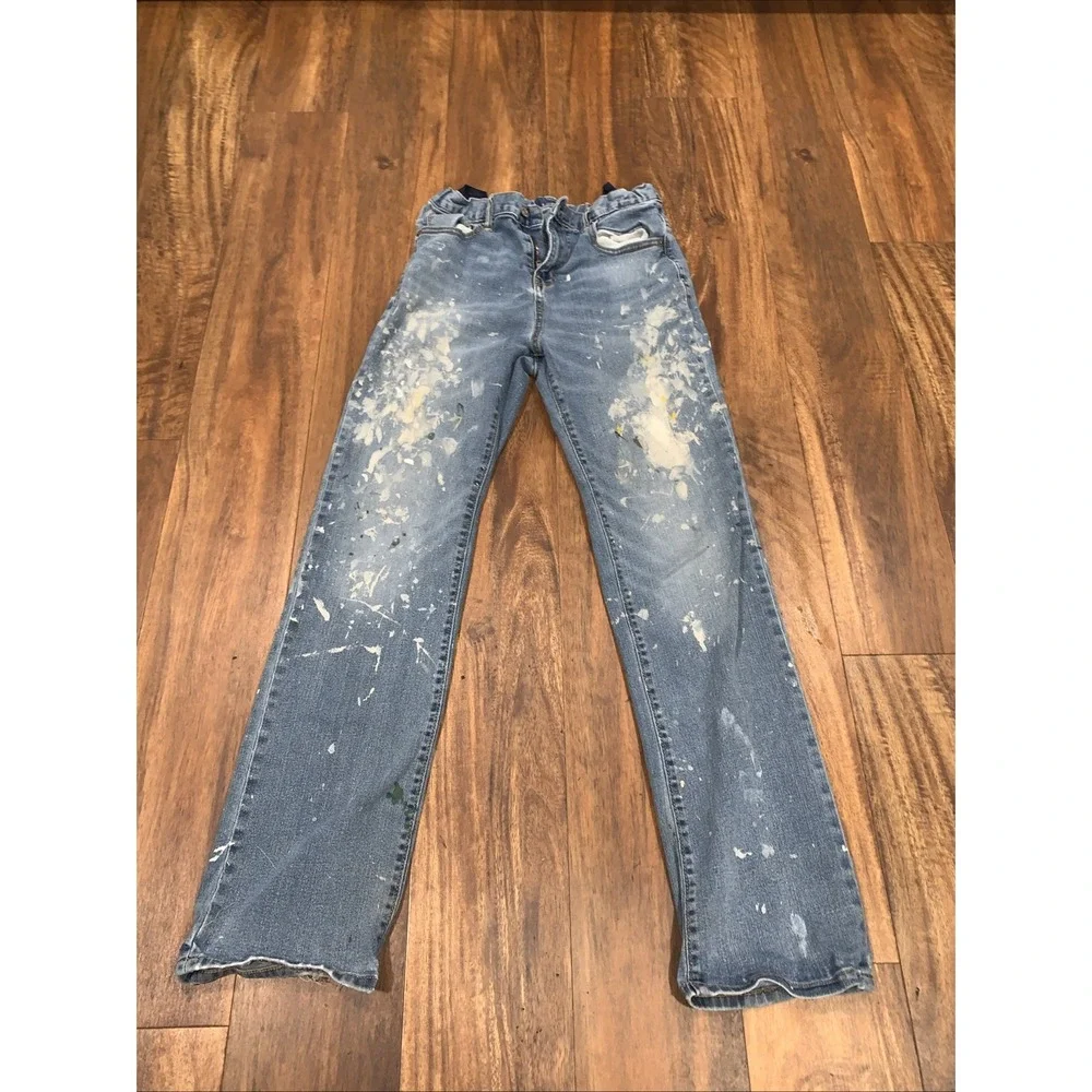 Y2k Distressed Festival summer wear Old Navy Girls Straight DroIT JEANS Size 18